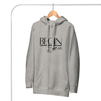 Begin Again Unisex Hoodie - Black Font
